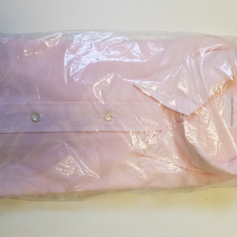 Saks Fifth Ave Dress Shirt Mens Pink Button collar